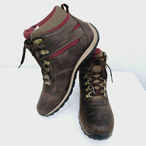 Timberland Womens Norwood Mid Waterproof Boots 11 Brown Leather Hiking Outdoor - Picture 12 of 13